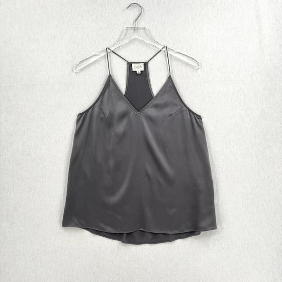 Cami NYC Tops - CAMI NYC Shirt Womens Small Gray Silk Racer Charmeuse Camisole Racerback Cami